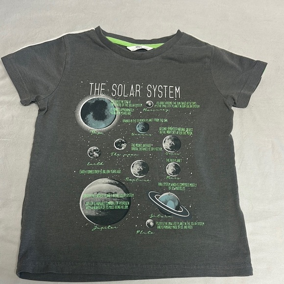 Marks & Spencer Gray Solar System Short Sleeve Tee - Picture 1 of 3